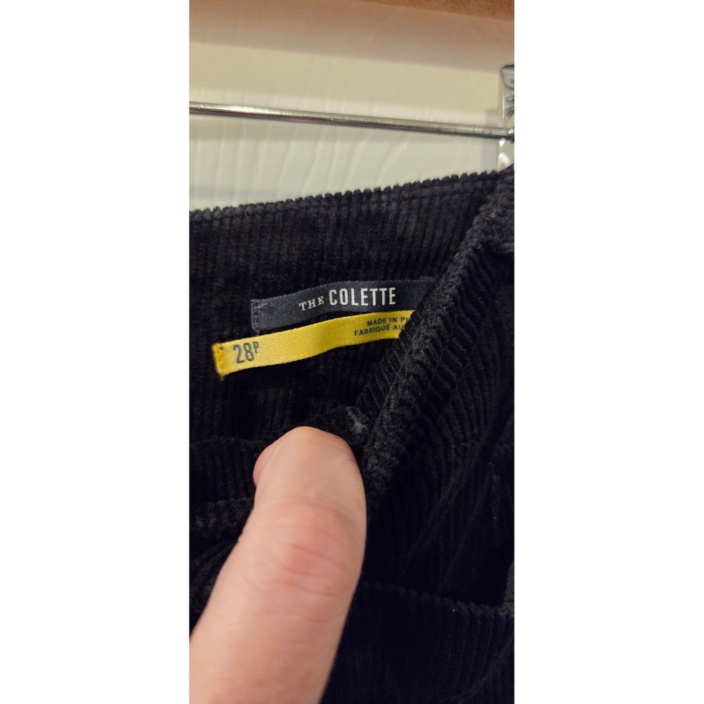 Maeve Anthro Colette Corduroy Crop Wide Leg Pants Black High Rise 28 Petite - Picture 6 of 10